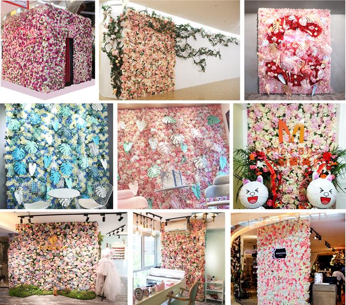 Artificial flower wall cases